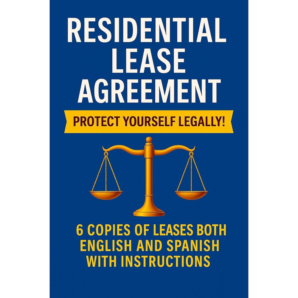 DIY Residential Lease Agreement: Six Copies English and Spanish